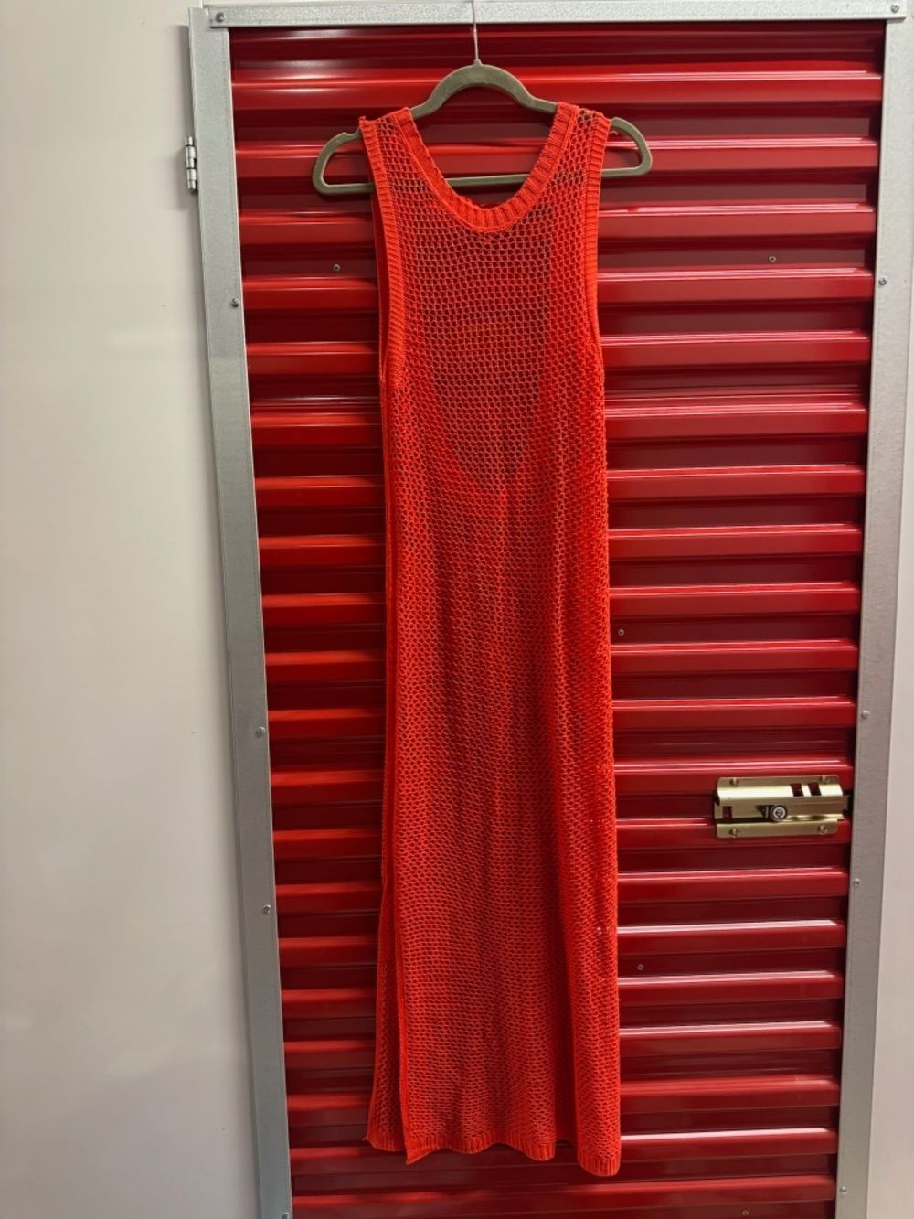 Red Beach Cover Up Dress - Swimwear - ONE SIZE - See Through